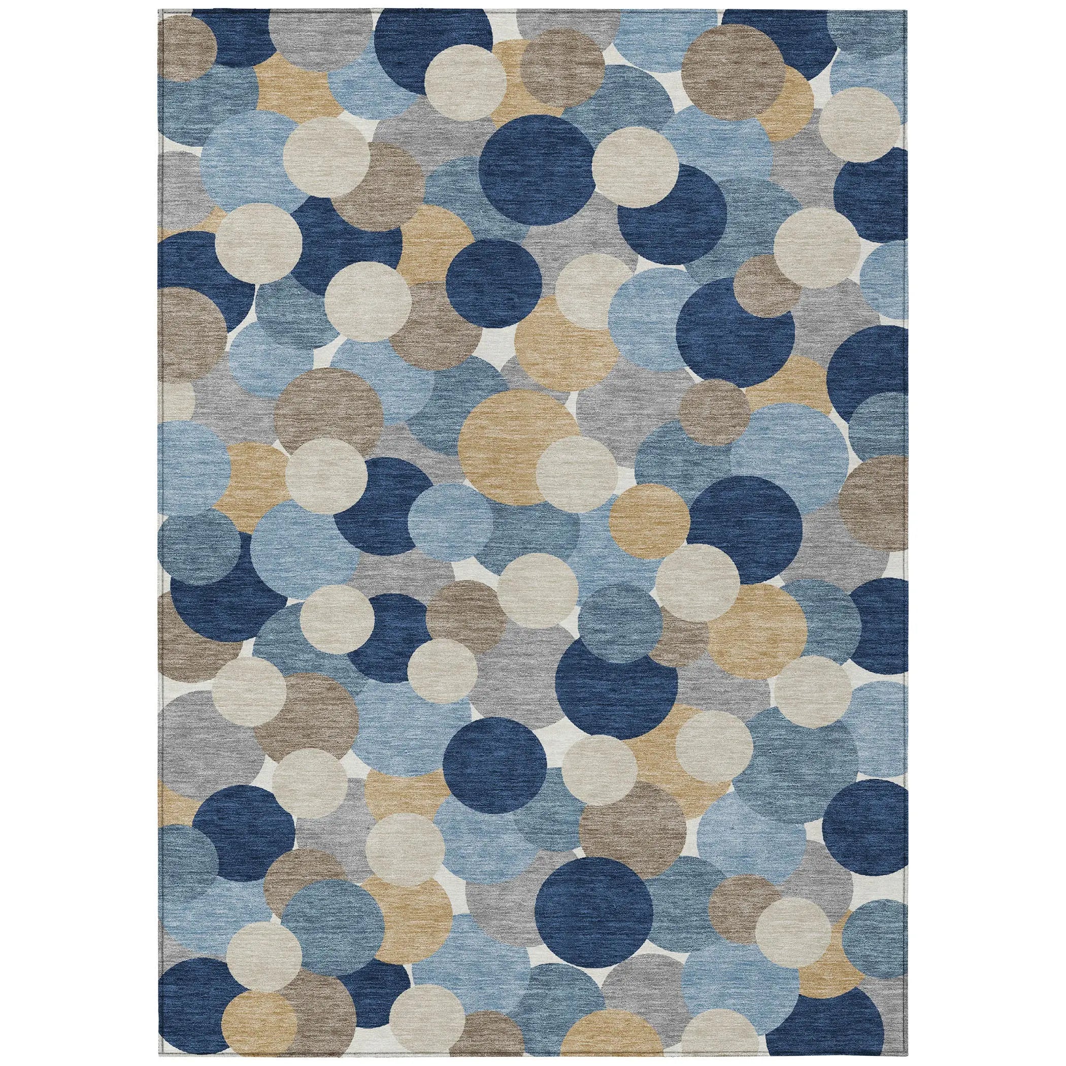 8' X 10' Blue And Navy Blue Geometric Washable Indoor Outdoor Area Rug Homeroots Outdoor