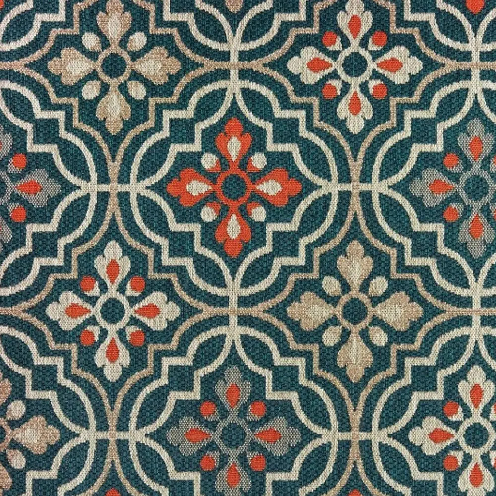 8' X 10' Blue And Orange Moroccan Indoor Outdoor Area Rug Homeroots Outdoor