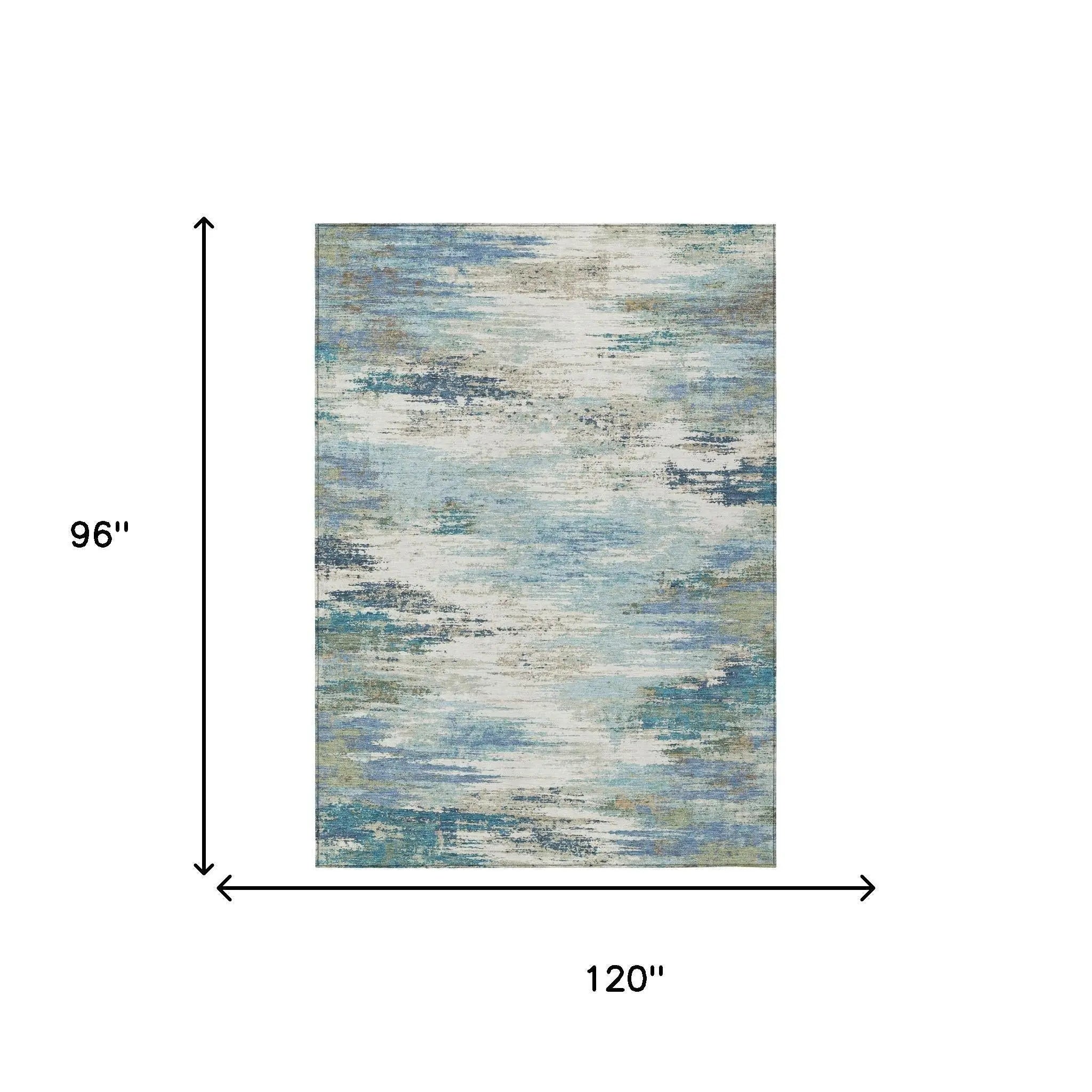 8' X 10' Blue And Pewter Abstract Washable Indoor Outdoor Area Rug Homeroots Outdoor