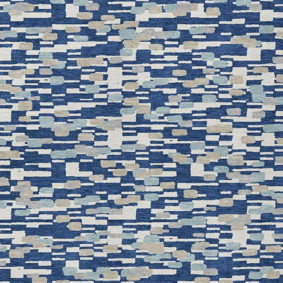 8' X 10' Blue And Silver Geometric Washable Indoor Outdoor Area Rug Homeroots Outdoor