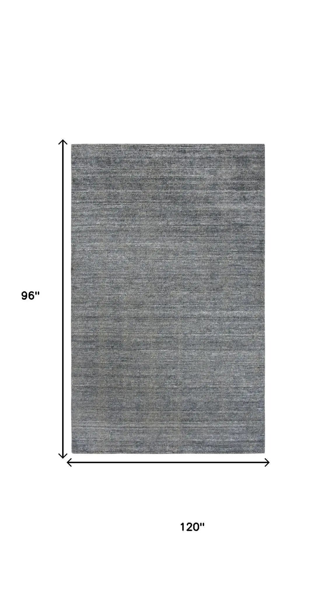 8' X 10' Blue Beige And Ivory Wool Hand Loomed Area Rug Homeroots Home Decor