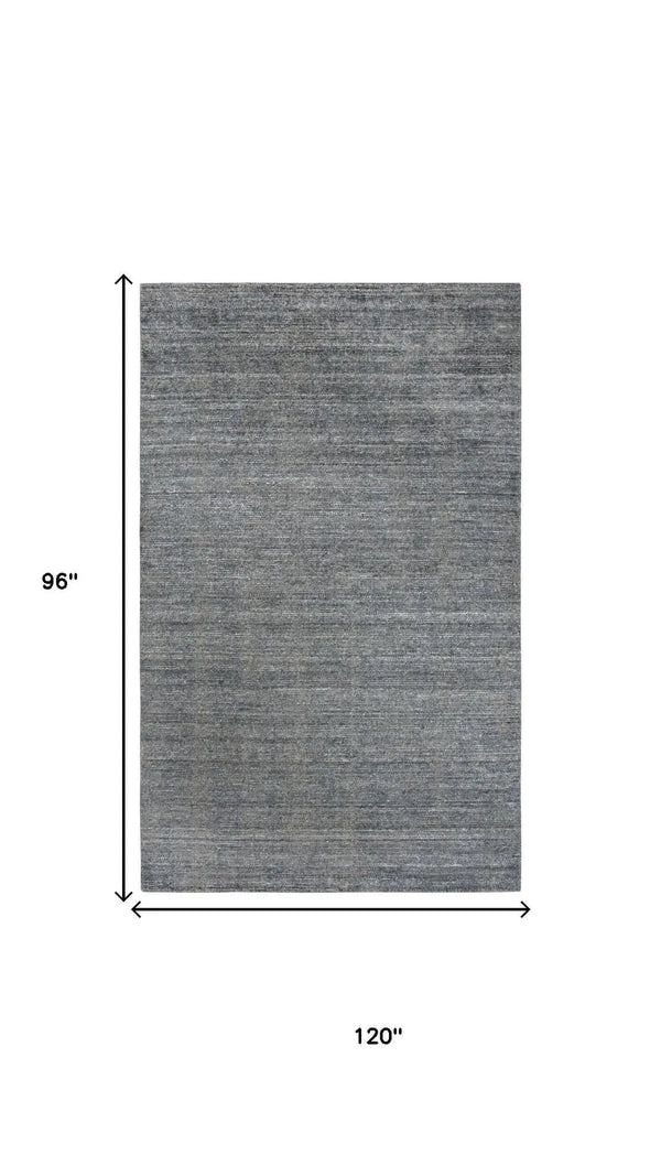 8' X 10' Blue Beige And Ivory Wool Hand Loomed Area Rug Homeroots Home Decor