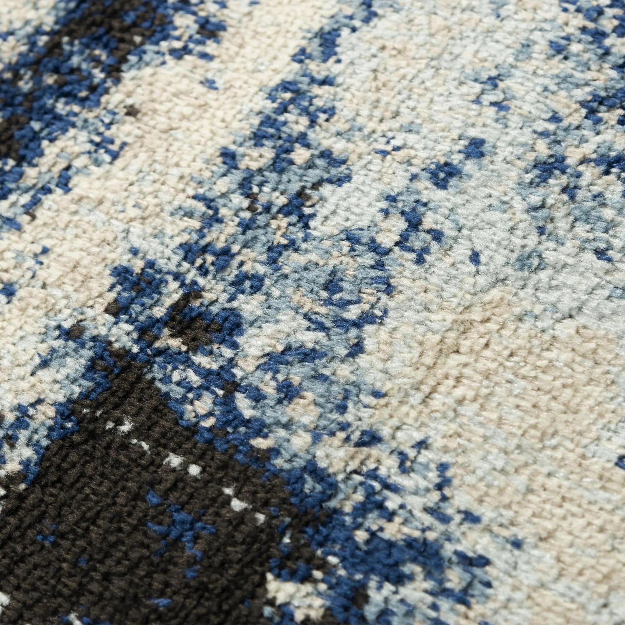 8' X 10' Blue Black Beige And Ivory Abstract Area Rug Homeroots Home Decor