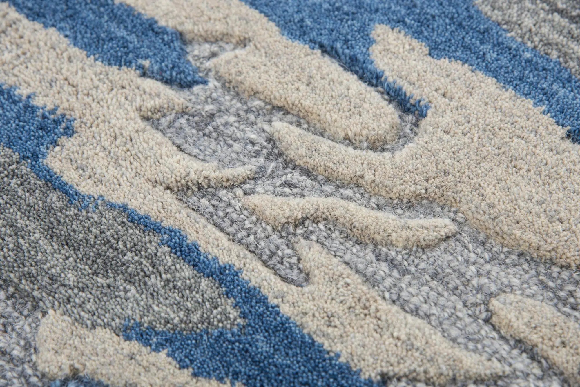 8' X 10' Blue Dark Blue And Gray Wool Abstract Hand Tufted Area Rug Homeroots Home Decor