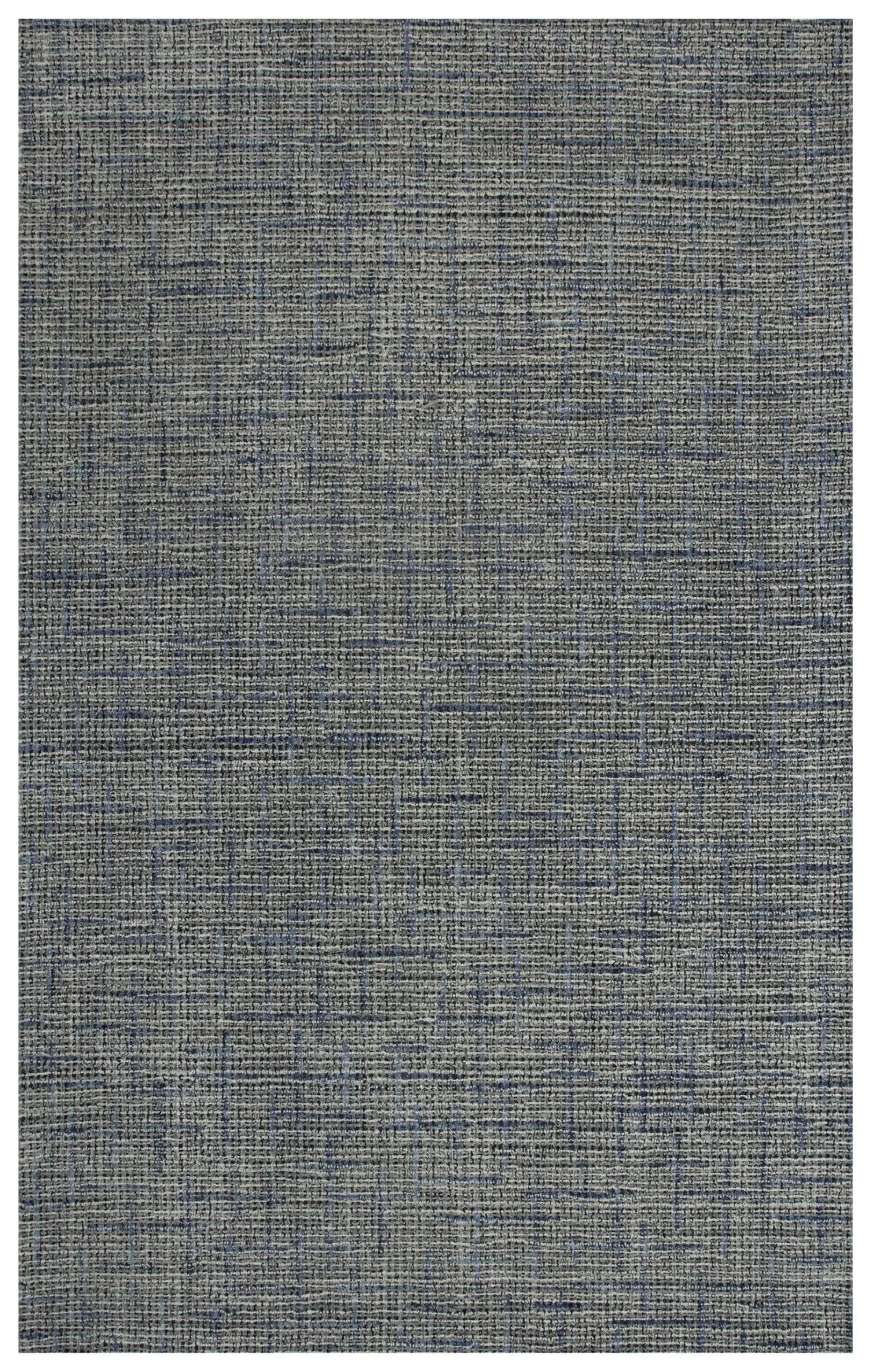 8' X 10' Blue Dark Blue Black And Ivory Wool Checkered Hand Tufted Area Rug Homeroots Home Decor