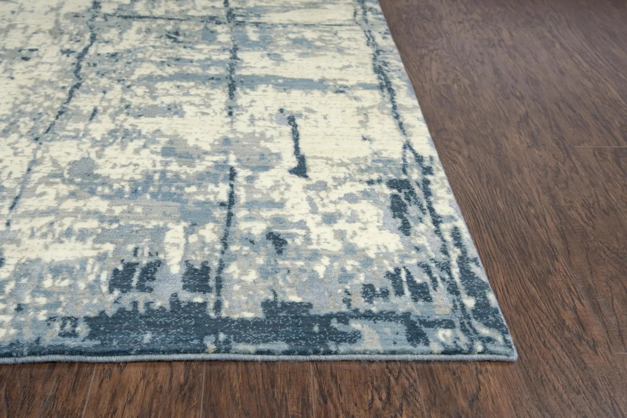 8' X 10' Blue Light Blue Gray And Ivory New Zealand Lambs Wool Abstract Hand Carved Handmade Area Rug Homeroots Home Decor