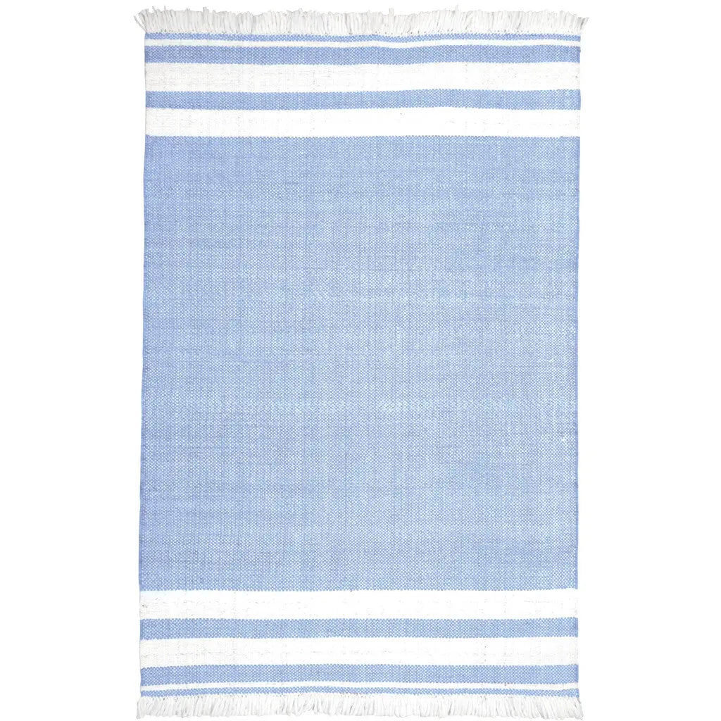 8' X 10' Blue Striped Handmade Stain Resistant Non Skid Indoor Outdoor Area Rug Homeroots Outdoor