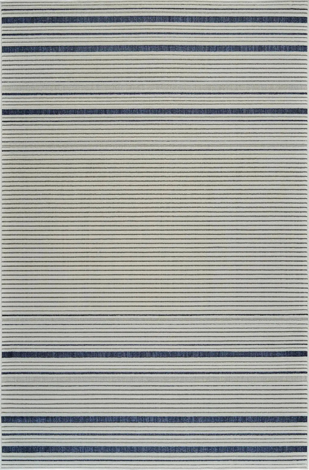 8' X 10' Blue and Cream Striped Distressed Indoor Outdoor Area Rug Homeroots Outdoor