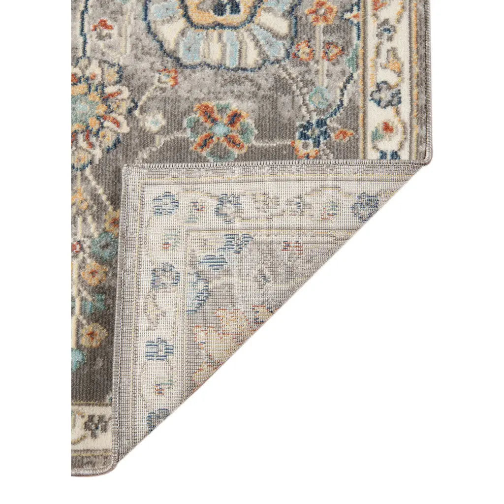 8' X 10' Blue and Orange Floral Stain Resistant Indoor Outdoor Area Rug Homeroots Outdoor