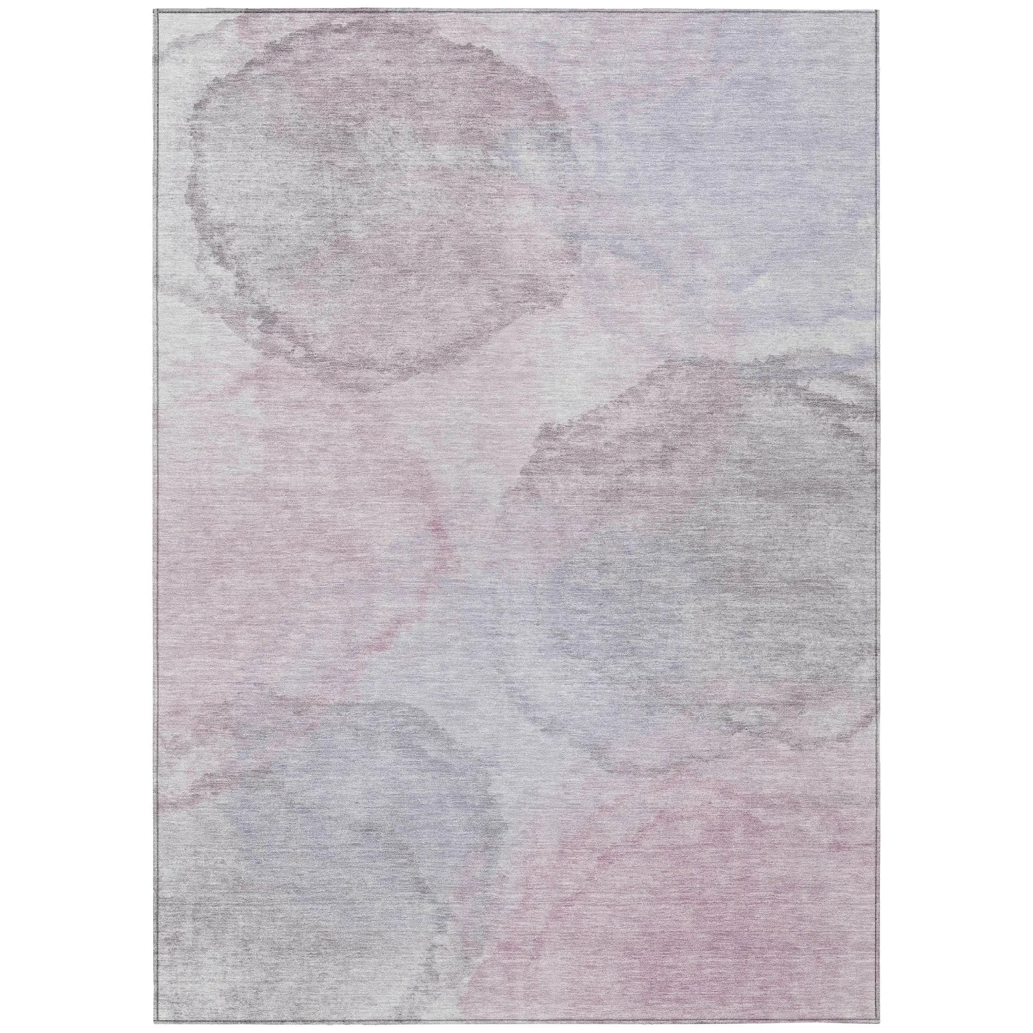 8' X 10' Blush And Gray Abstract Washable Indoor Outdoor Area Rug Homeroots Outdoor
