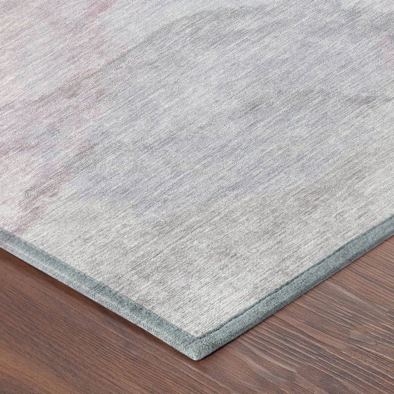 8' X 10' Blush And Gray Abstract Washable Indoor Outdoor Area Rug Homeroots Outdoor