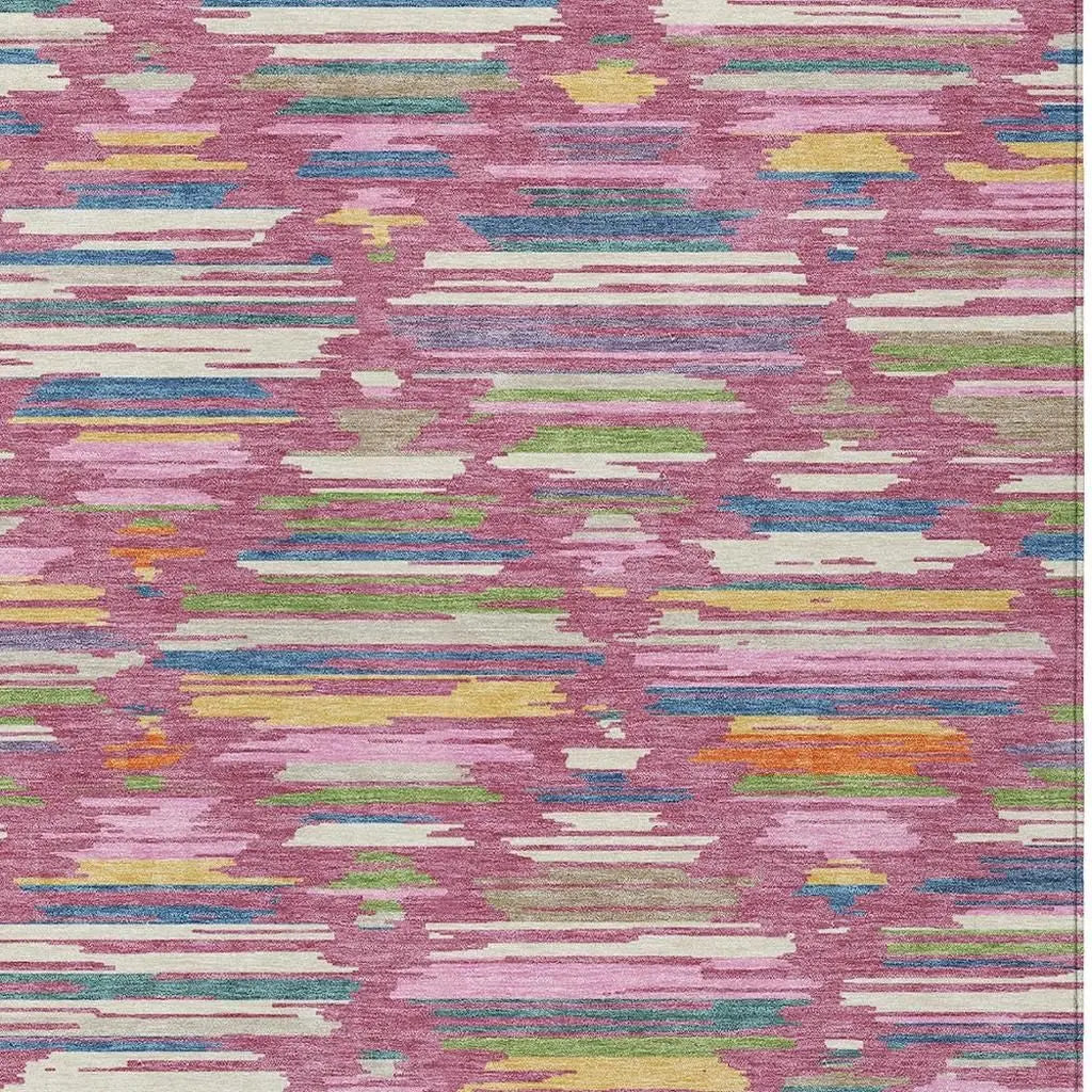 8' X 10' Blush And Ivory Southwestern Washable Indoor Outdoor Area Rug Homeroots Outdoor