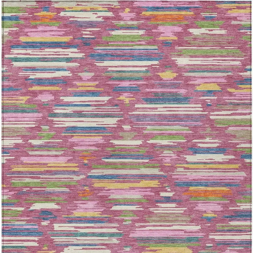 8' X 10' Blush And Ivory Southwestern Washable Indoor Outdoor Area Rug Homeroots Outdoor