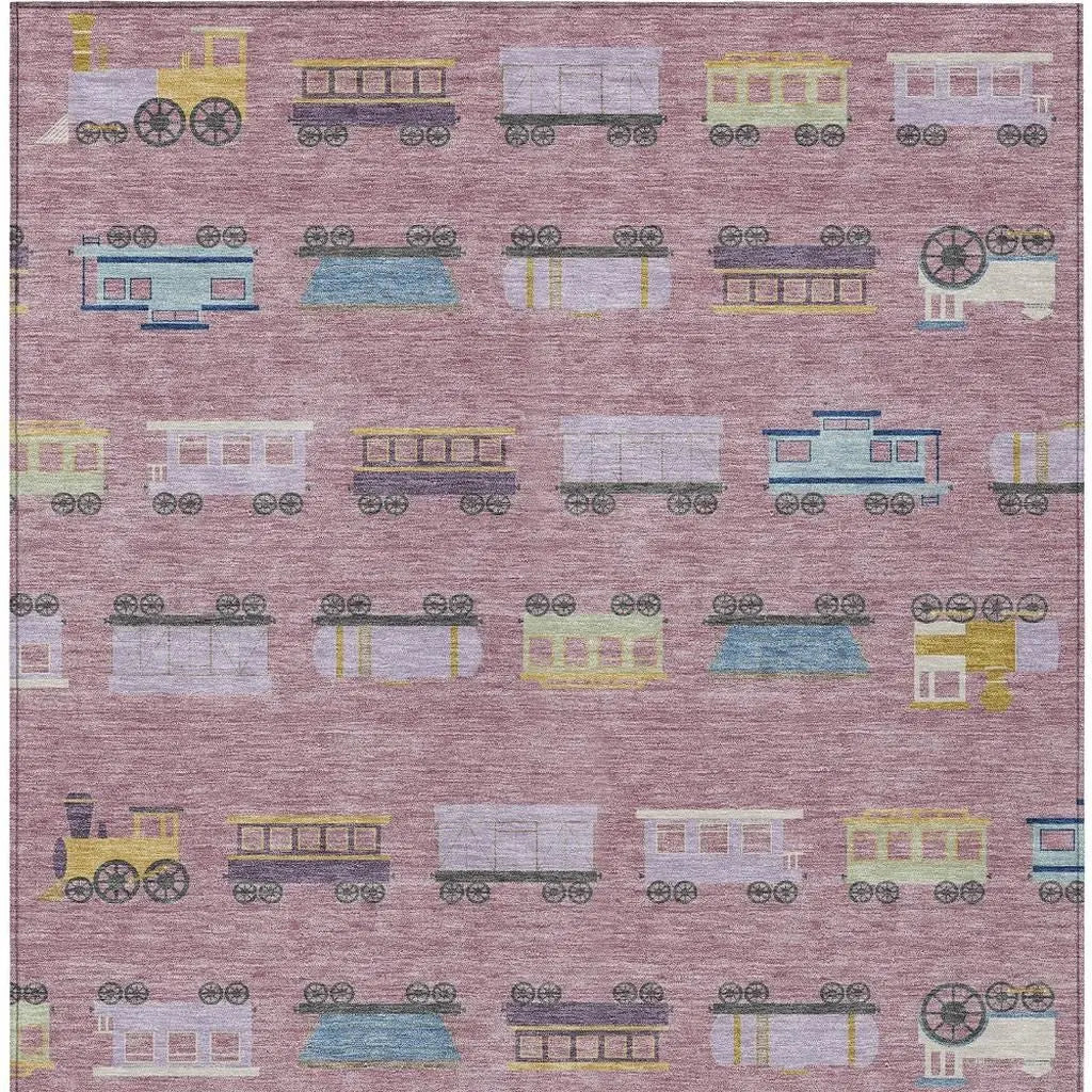 8' X 10' Blush And Pink Abstract Washable Indoor Outdoor Area Rug Homeroots Outdoor
