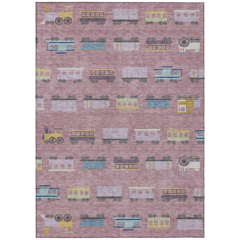 8' X 10' Blush And Pink Abstract Washable Indoor Outdoor Area Rug Homeroots Outdoor