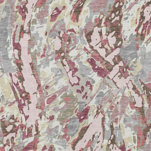 8' X 10' Blush And Pink Abstract Washable Indoor Outdoor Area Rug Homeroots Outdoor