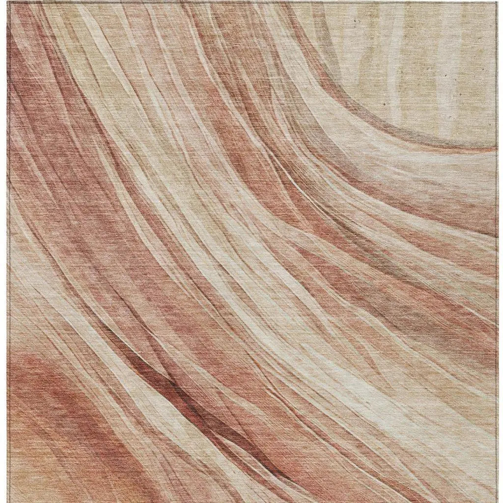 8' X 10' Blush And Pink Abstract Washable Indoor Outdoor Area Rug Homeroots Outdoor