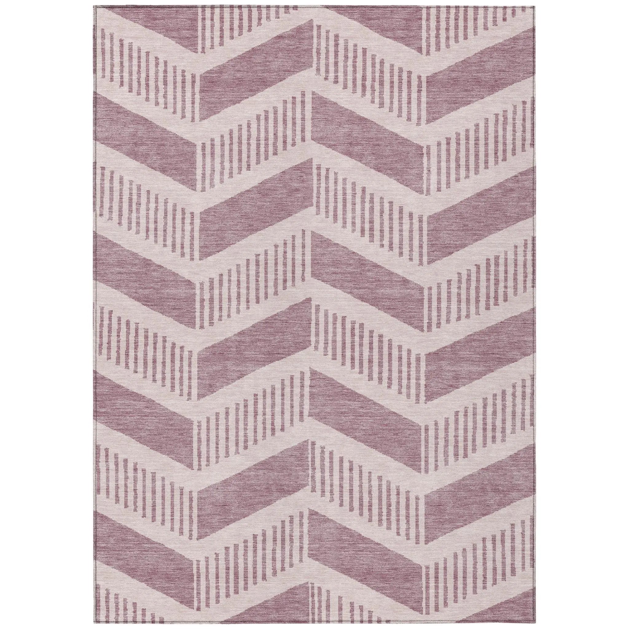 8' X 10' Blush And Pink Geometric Washable Indoor Outdoor Area Rug Homeroots Outdoor
