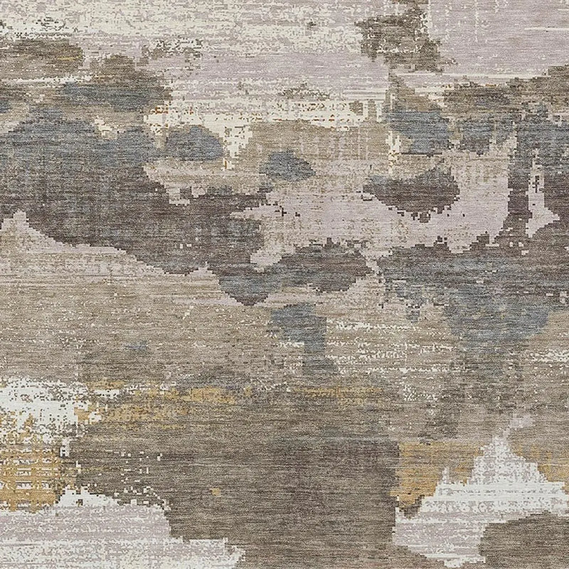 8' X 10' Brown And Beige Abstract Washable Indoor Outdoor Area Rug Homeroots Outdoor