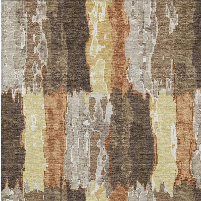 8' X 10' Brown And Beige Abstract Washable Indoor Outdoor Area Rug Homeroots Outdoor