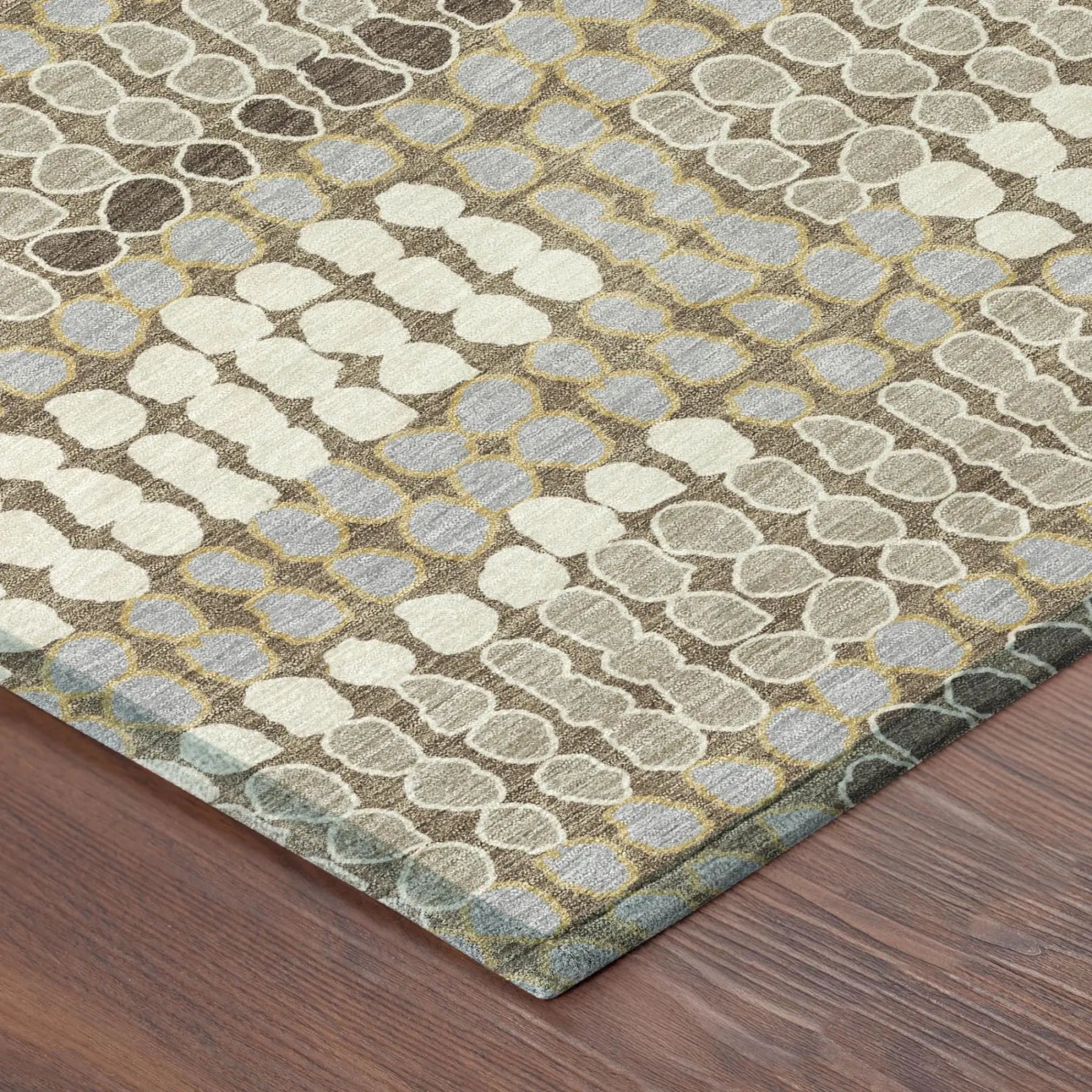 8' X 10' Brown And Beige Geometric Washable Indoor Outdoor Area Rug Homeroots Outdoor