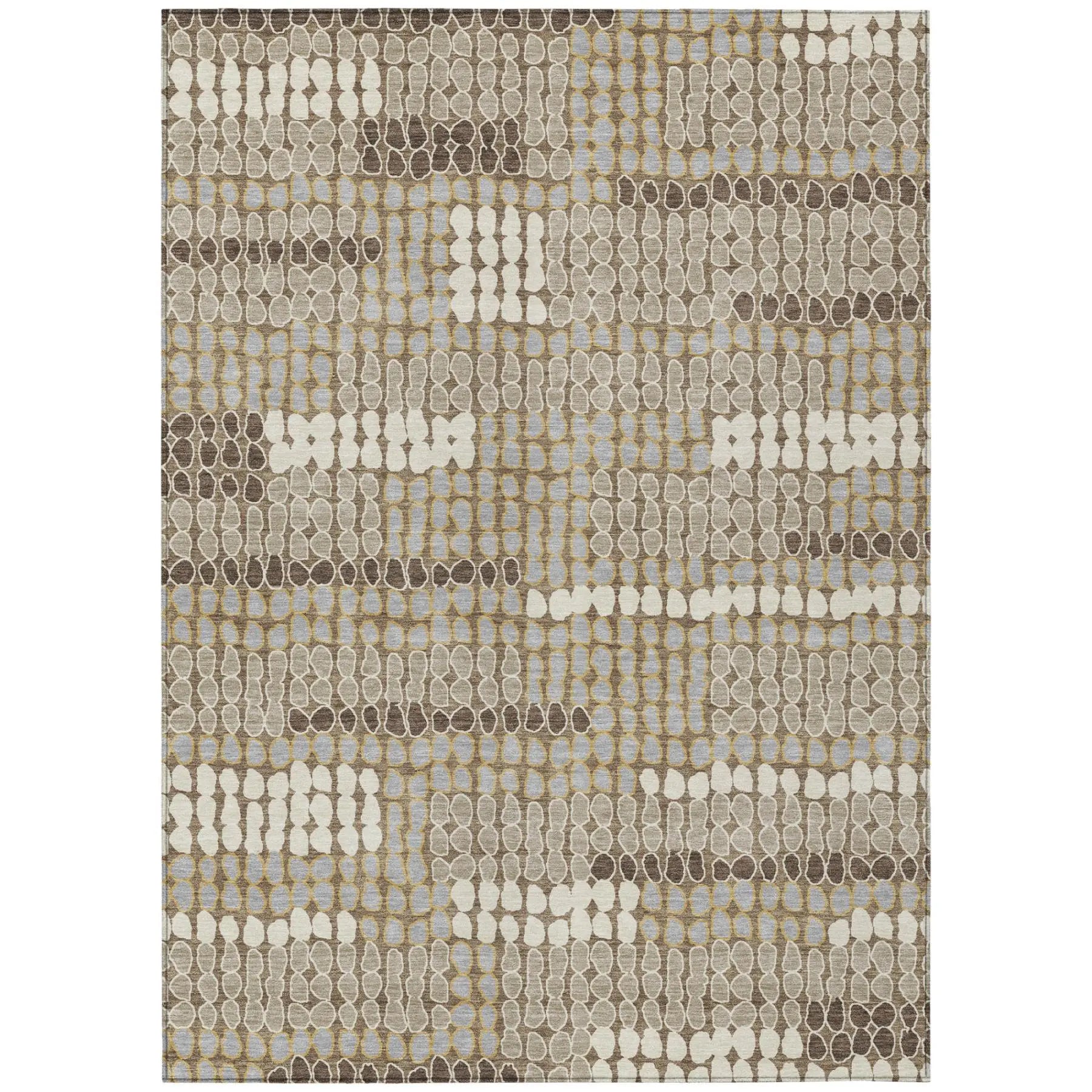 8' X 10' Brown And Beige Geometric Washable Indoor Outdoor Area Rug Homeroots Outdoor