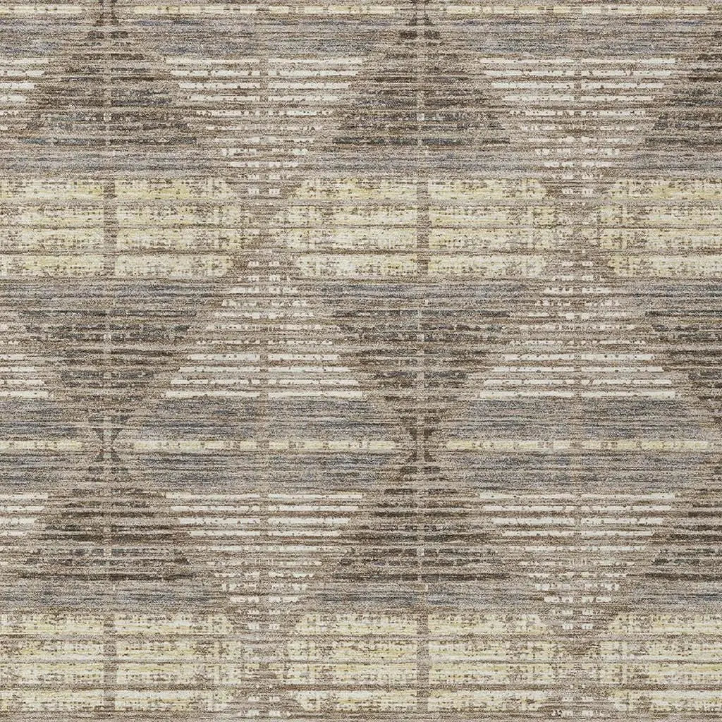8' X 10' Brown And Beige Geometric Washable Indoor Outdoor Area Rug Homeroots Outdoor