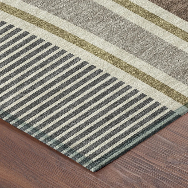 8' X 10' Brown And Beige Geometric Washable Indoor Outdoor Area Rug Homeroots Outdoor