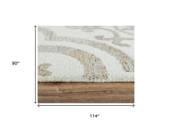 8' X 10' Brown And Beige Wool Moroccan Hand Tufted Area Rug Homeroots Home Decor
