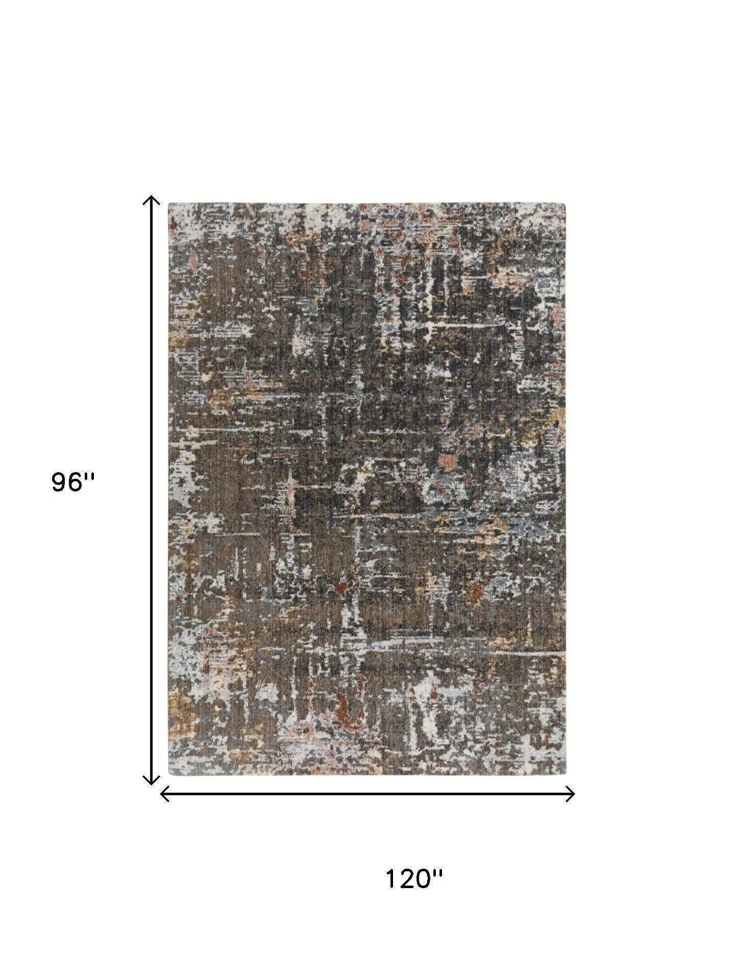 8' X 10' Brown And Gray Abstract Hand Carved Handmade Area Rug Homeroots Home Decor