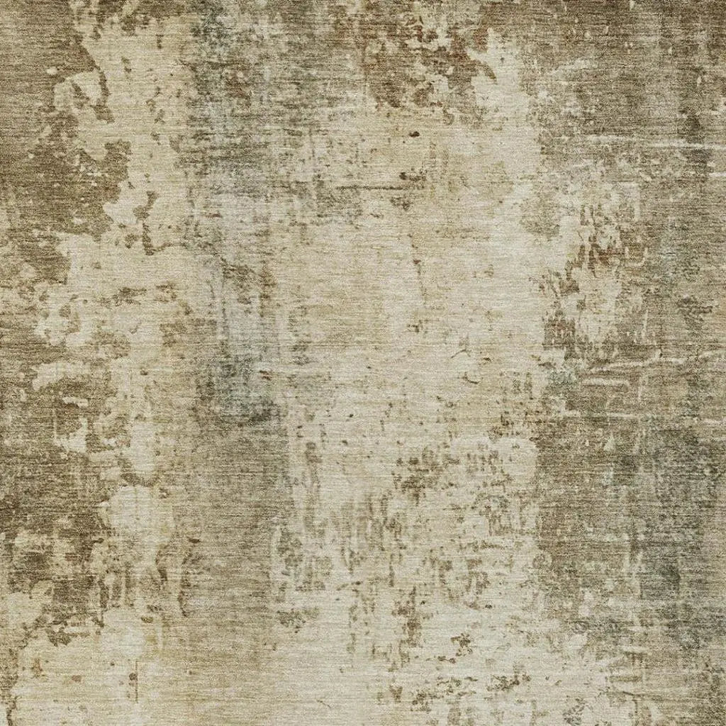 8' X 10' Brown And Green Abstract Washable Indoor Outdoor Area Rug Homeroots Outdoor