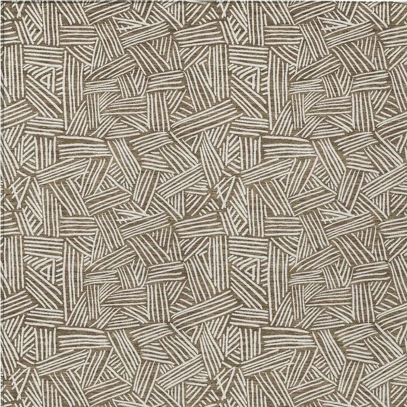 8' X 10' Brown And Ivory Geometric Washable Indoor Outdoor Area Rug Homeroots Outdoor