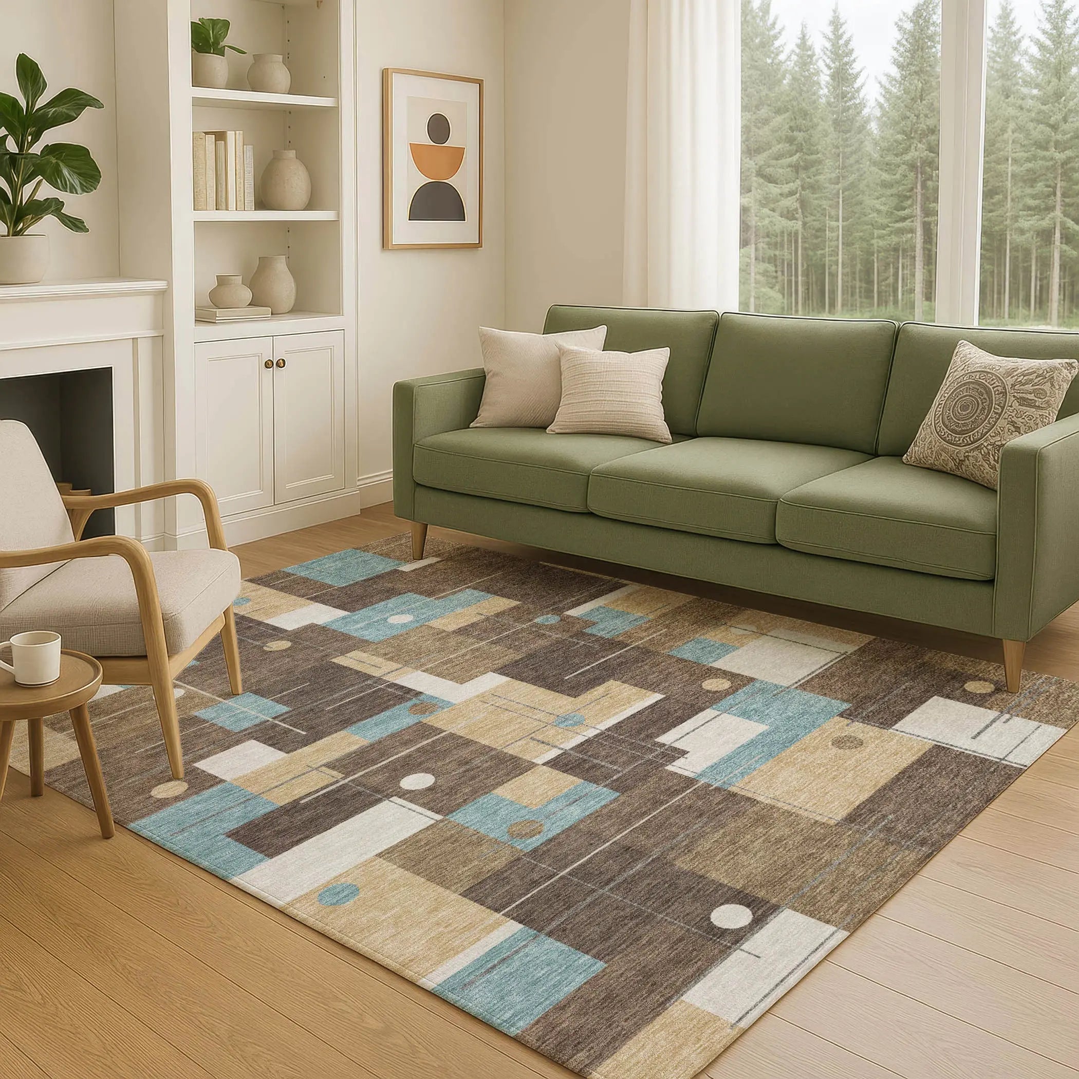 8' X 10' Brown And Pewter Geometric Washable Indoor Outdoor Area Rug Homeroots Outdoor