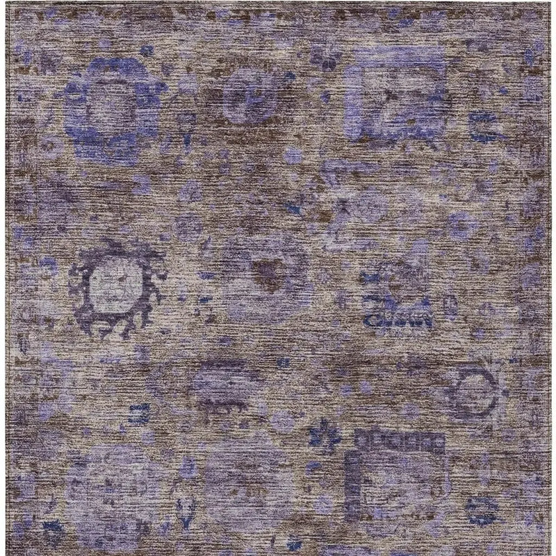 8' X 10' Brown And Plum Abstract Washable Indoor Outdoor Area Rug Homeroots Outdoor
