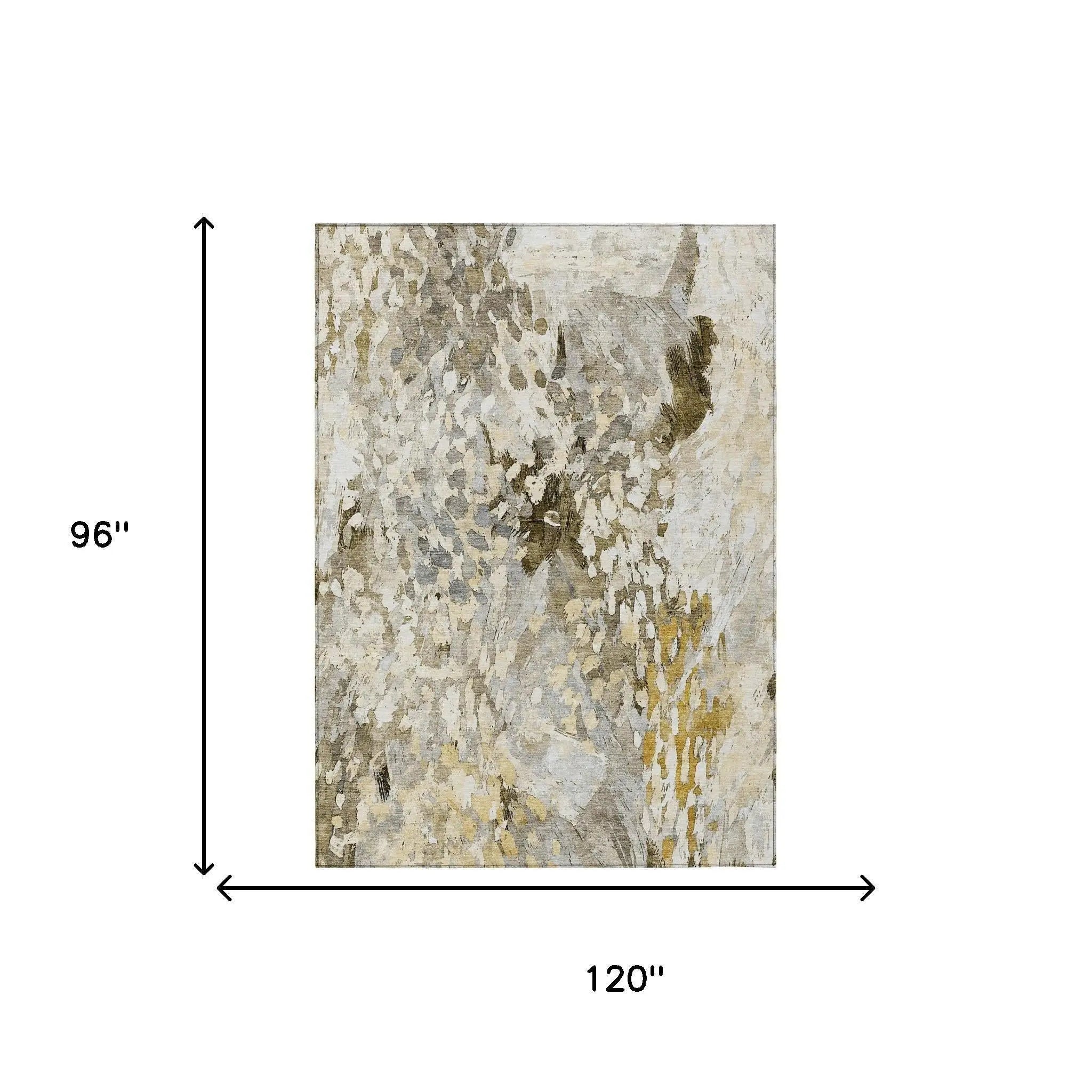 8' X 10' Brown And Silver Abstract Washable Indoor Outdoor Area Rug Homeroots Outdoor