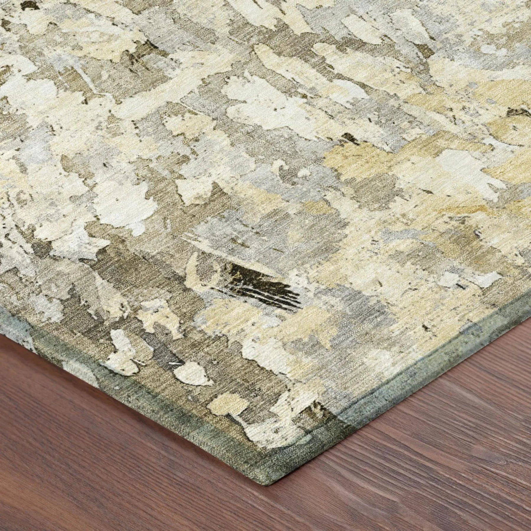 8' X 10' Brown And Silver Abstract Washable Indoor Outdoor Area Rug Homeroots Outdoor