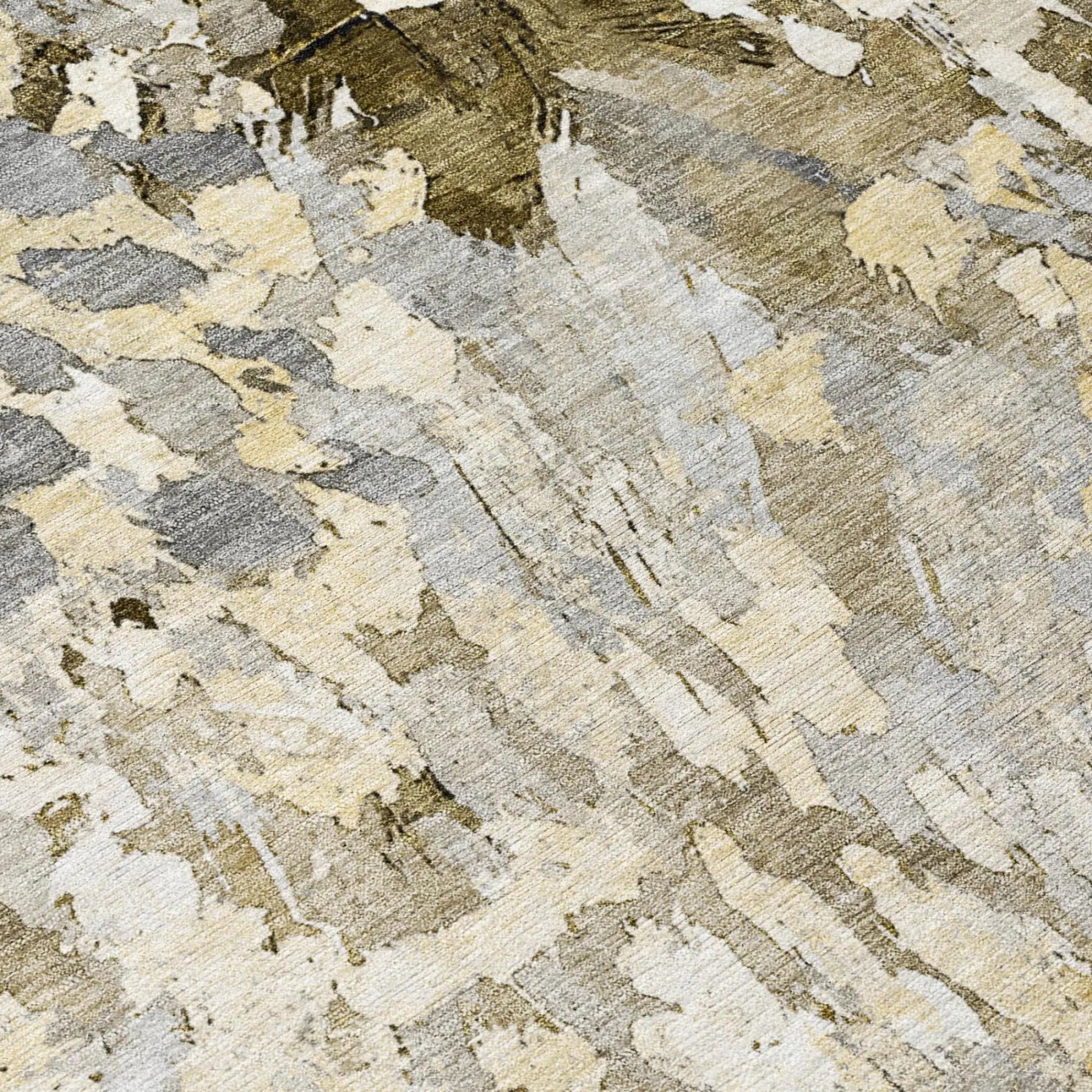 8' X 10' Brown And Silver Abstract Washable Indoor Outdoor Area Rug Homeroots Outdoor