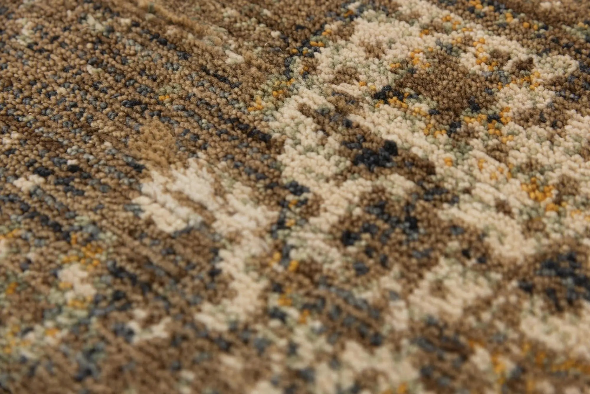8' X 10' Brown Beige Ivory And Green Wool Oriental Hand Carved Handmade Area Rug Homeroots Home Decor