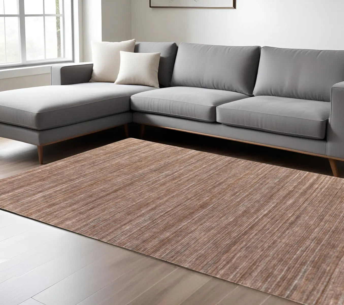 8' X 10' Brown Black And Gray Hand Woven Distressed Area Rug Homeroots Outdoor