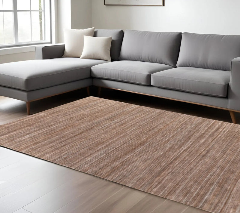 8' X 10' Brown Black And Gray Hand Woven Distressed Area Rug Homeroots Outdoor