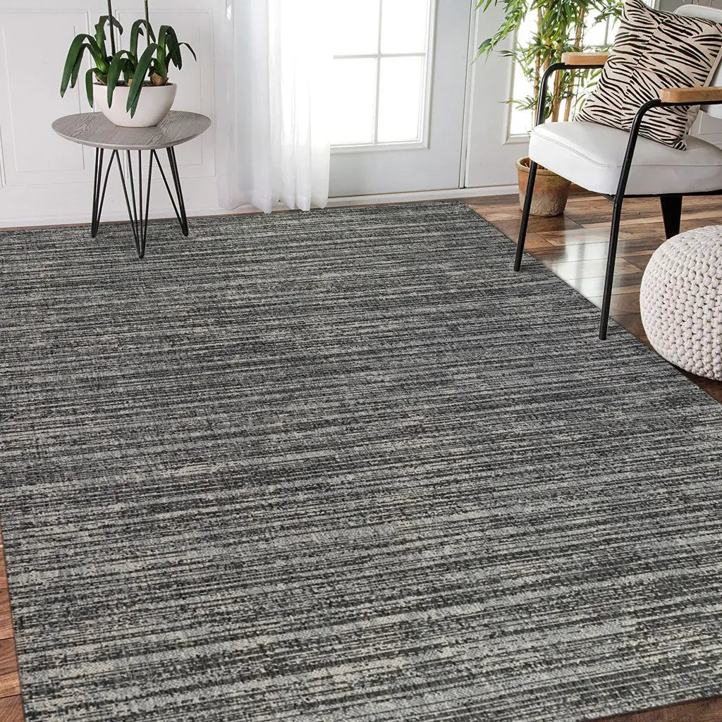 8' X 10' Brown and Ivory Striped Stain Resistant Indoor Outdoor Area Rug Homeroots Outdoor