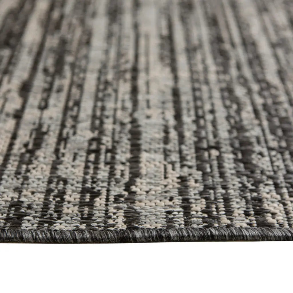 8' X 10' Brown and Ivory Striped Stain Resistant Indoor Outdoor Area Rug Homeroots Outdoor
