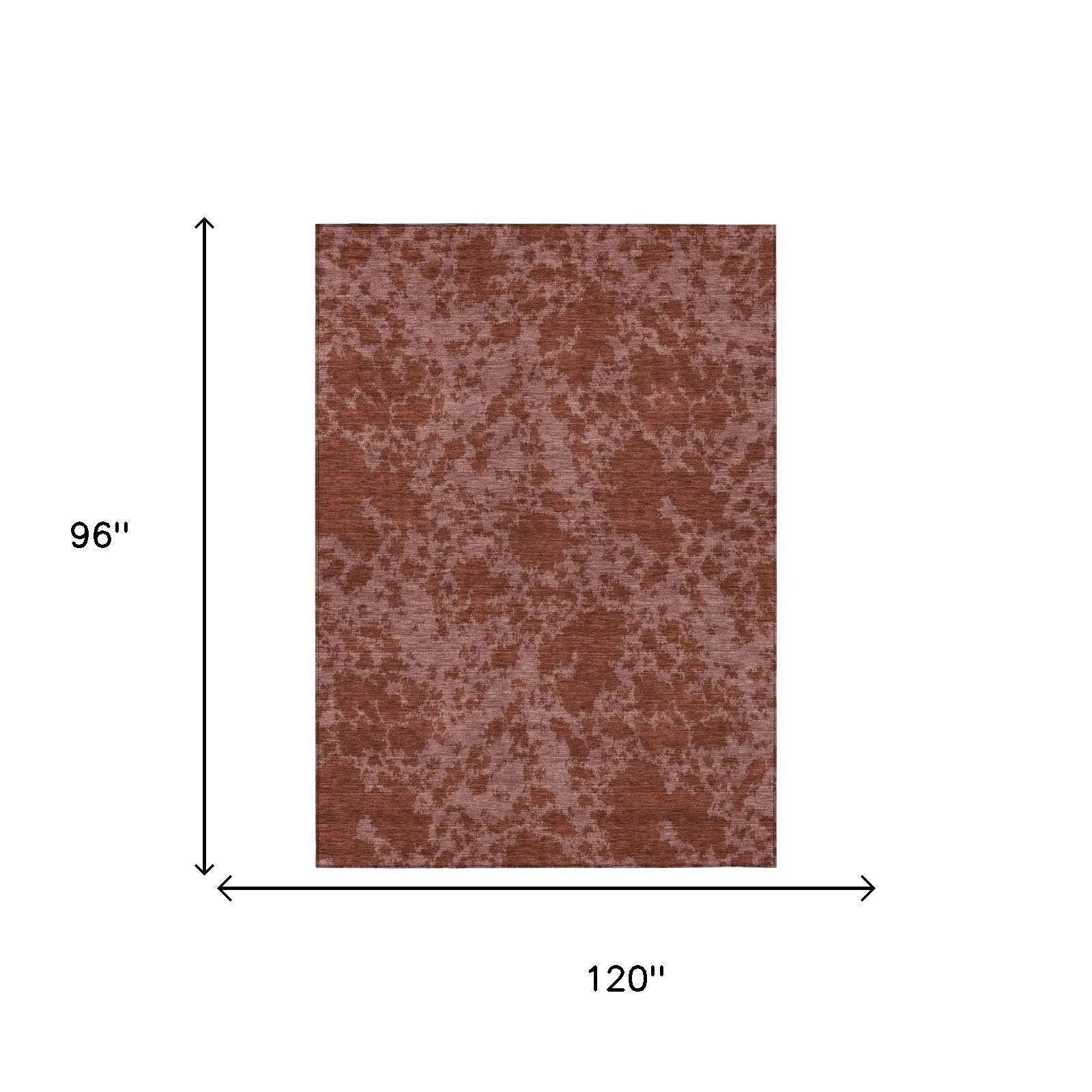 8' X 10' Burgundy And Red Abstract Washable Indoor Outdoor Area Rug Homeroots Outdoor