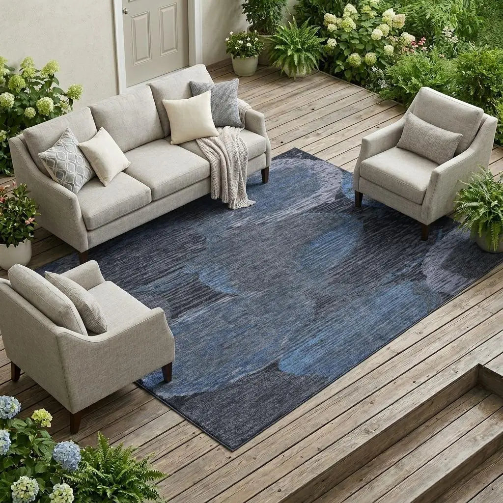 8' X 10' Charcoal And Gray Geometric Washable Indoor Outdoor Area Rug Homeroots Outdoor