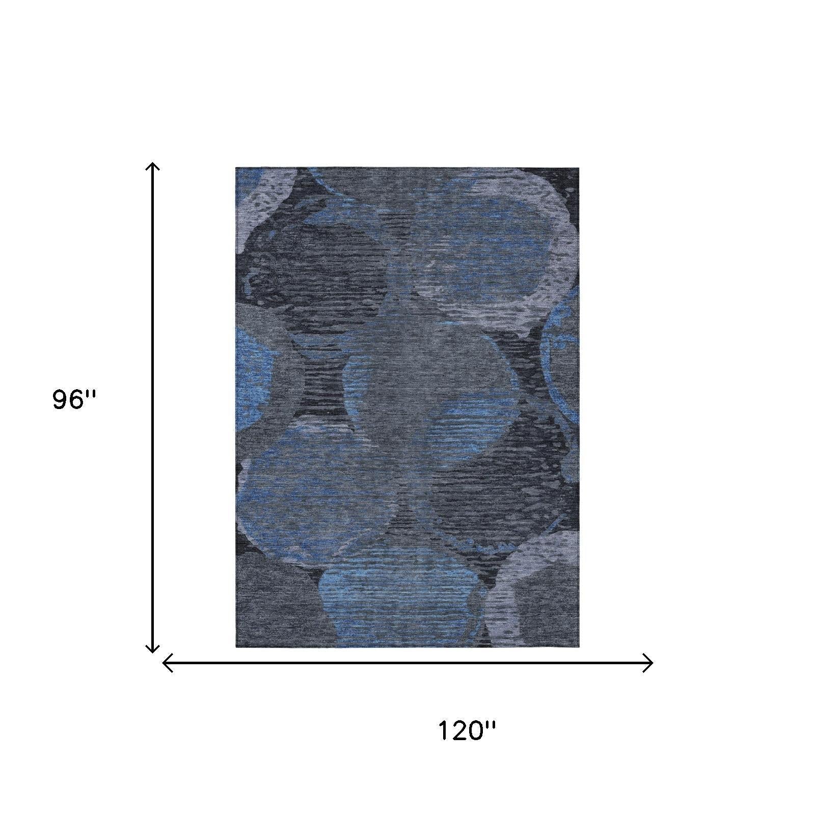 8' X 10' Charcoal And Gray Geometric Washable Indoor Outdoor Area Rug Homeroots Outdoor