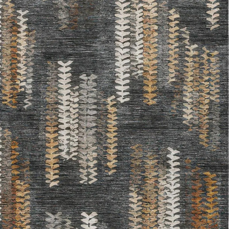 8' X 10' Charcoal And Gray Striped Washable Indoor Outdoor Area Rug Homeroots Outdoor