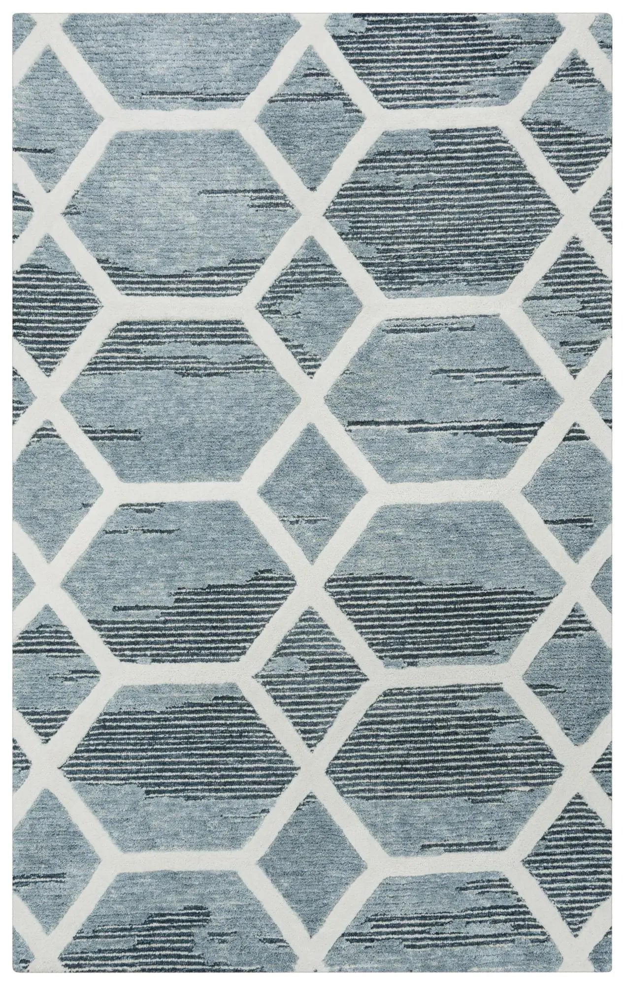 8' X 10' Charcoal And Ivory Geometric Hand Tufted Area Rug Homeroots Home Decor