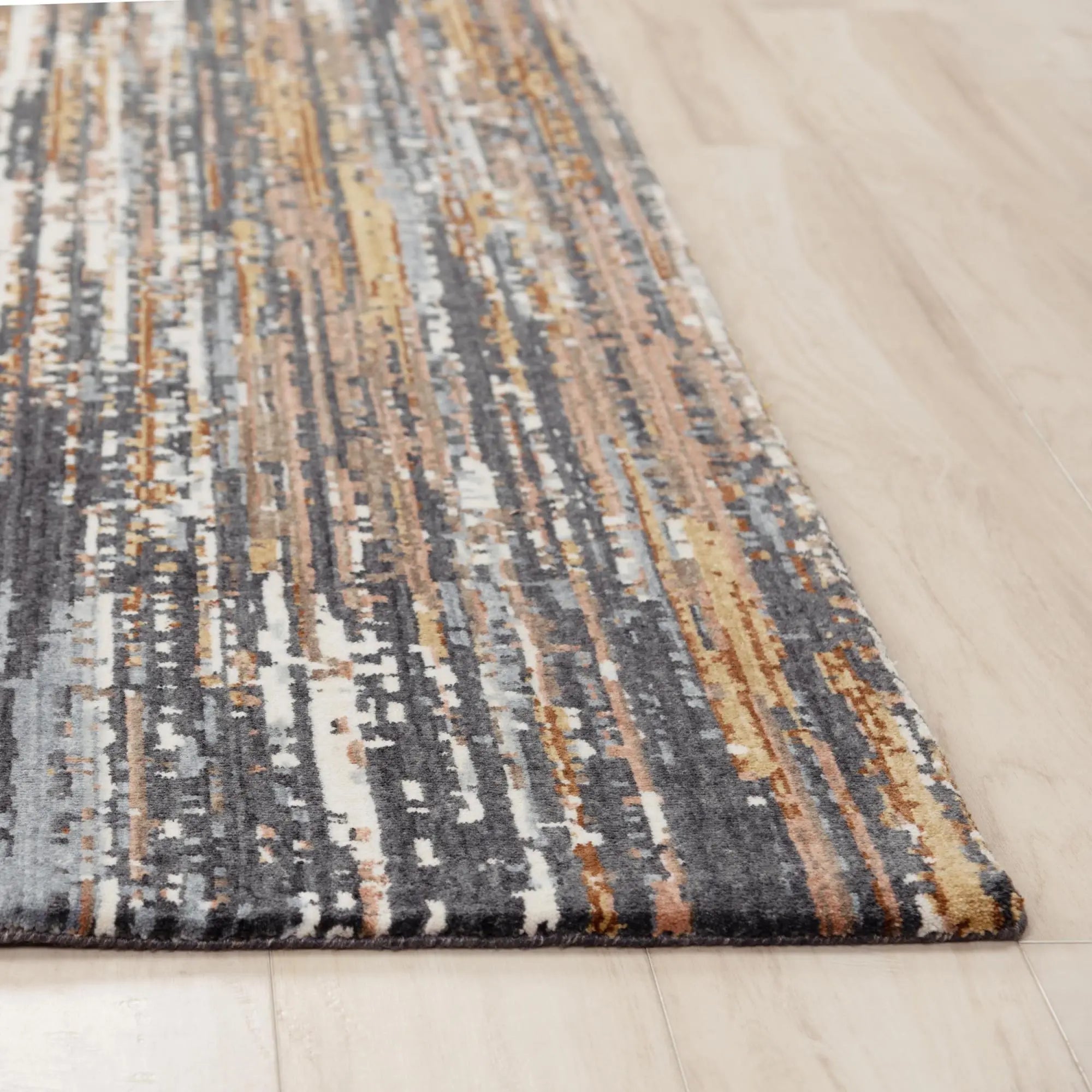 8' X 10' Charcoal Brown Rust Beige And Ivory Abstract Hand Carved Handmade Area Rug Homeroots Home Decor