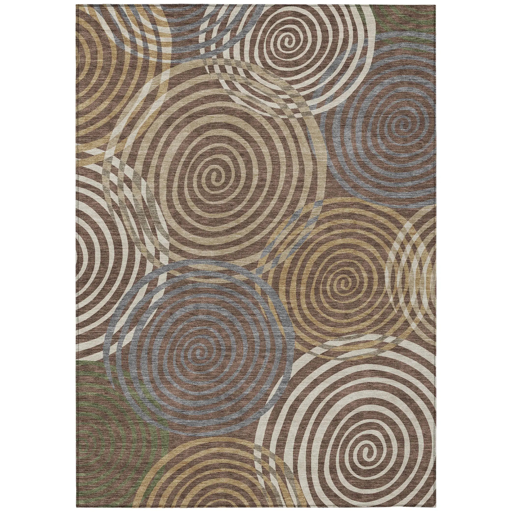 8' X 10' Chocolate And Beige Geometric Washable Indoor Outdoor Area Rug Homeroots Outdoor