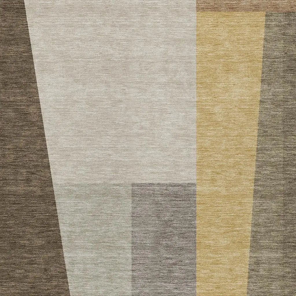8' X 10' Chocolate And Beige Geometric Washable Indoor Outdoor Area Rug Homeroots Outdoor